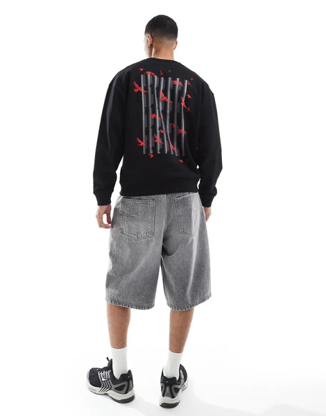  Hugo Red Duckoo Sweatshirt In Black 