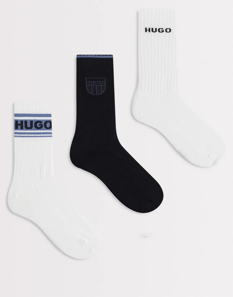  Hugo Bodywear 3 Pack Crew Socks In Multi 