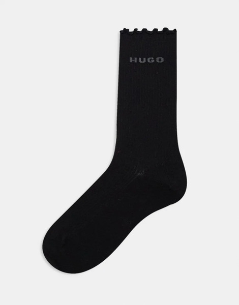  Hugo Red Lettuce Socks In Black 