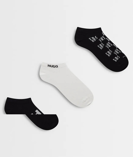  Hugo Red 3 Pack Logo Socks In Black 
