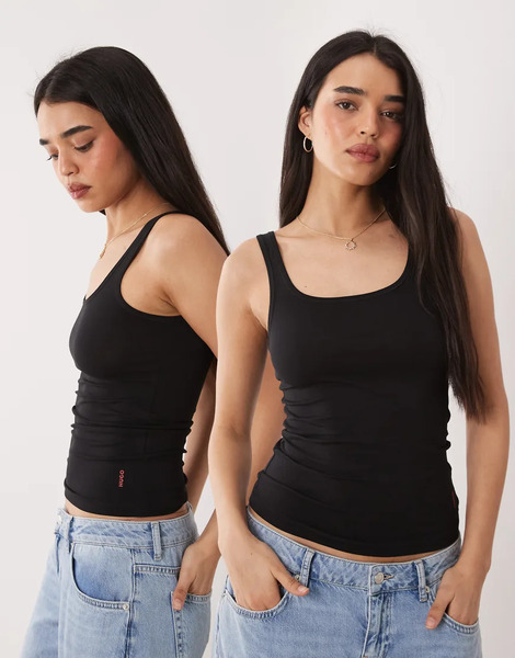  Hugo Red 2 Pack Vest In Black 