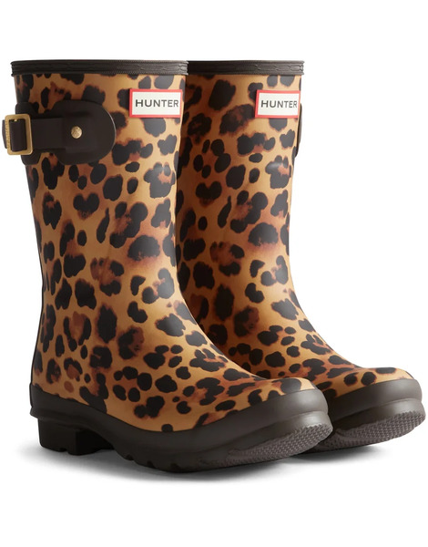  Hunter Original Short Leopard Boot In Multicoloured 