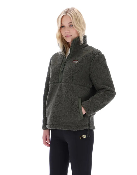  Hunter Tiorga 1/4 Zip Borg Fleece In Green 