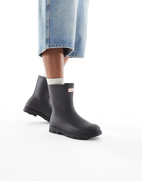  Hunter Unisex Downpour Short Wellington Boot In Black 