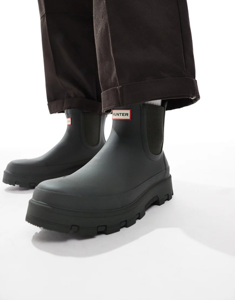  Hunter Unisex Elements Chelsea Boot In Khaki Green 