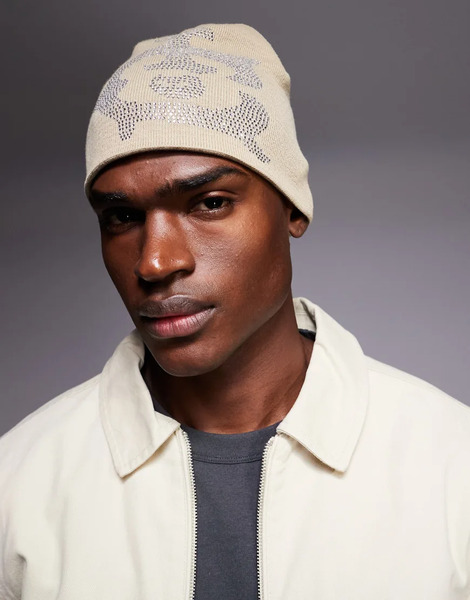  Icecream Crystal Beanie In Beige Neutral 