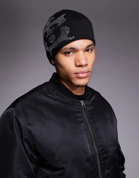  Icecream Crystal Beanie In Black 