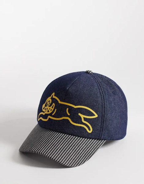  Icecream Running Dog Denim Trucker Cap In Rinse Navy 