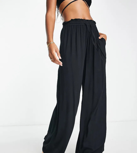  Iisla & Bird Exclusive Beach Drawstring Trouser In Black 