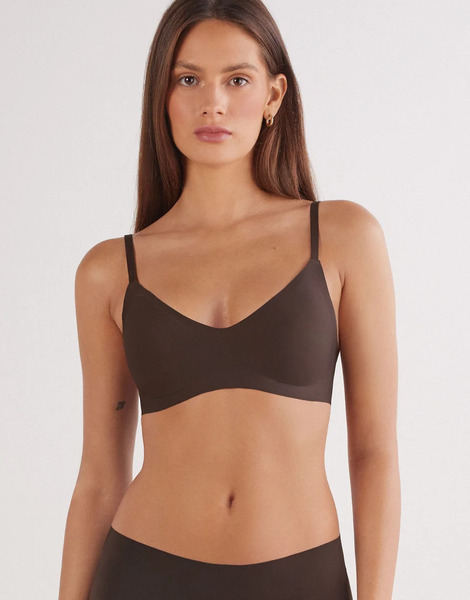  Intimissimi Laila Microfibre Bra Top In Mocha Brown 