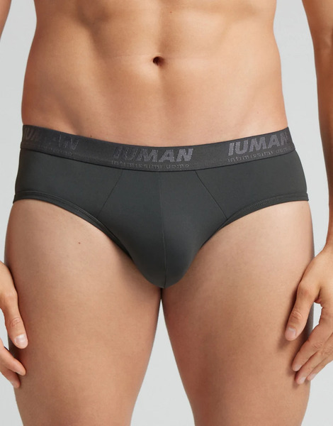  Intimissimi Microfibre Briefs With Logo In Dark Grey 