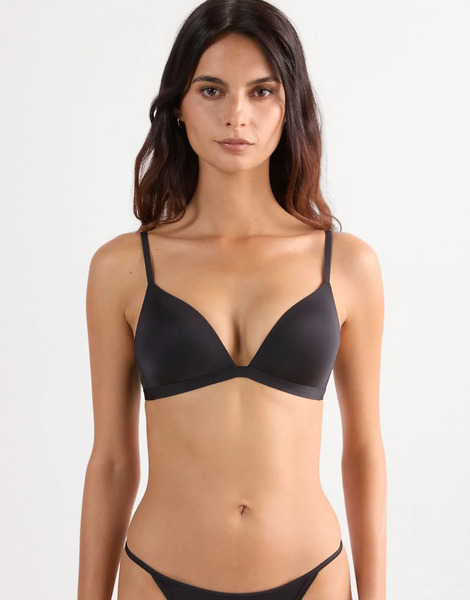  Intimissimi Tiziana Microfibre Triangle Bra In Black 