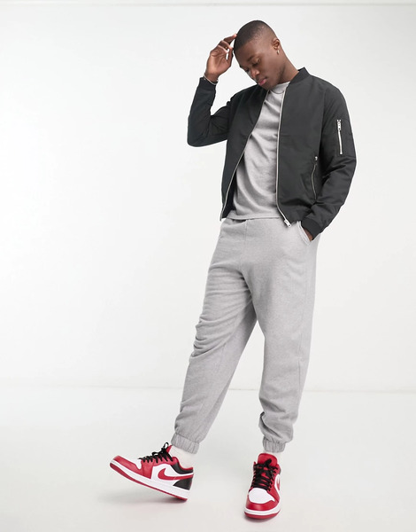  Jack & Jones Essential Bomber Jacket In Black 
