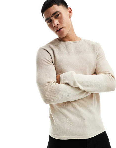  Jack & Jones Essentials Gradient Jumper In Beige Neutral 