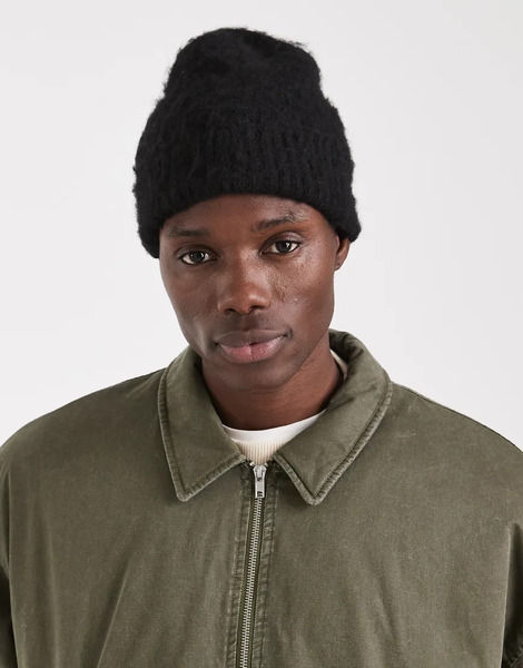  Jack & Jones Fluffy Beanie In Black 
