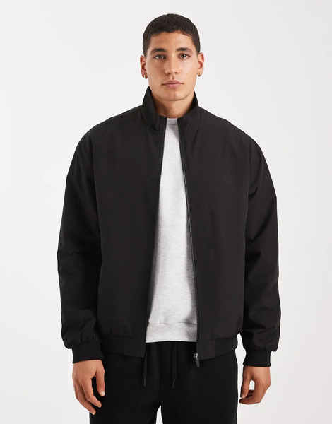  Jack & Jones Harrington Jacket In Black 