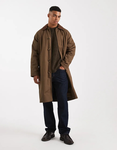  Jack & Jones Mac Coat In Khaki Green 