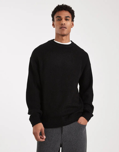  Jack & Jones Oversize Jumper In Black 