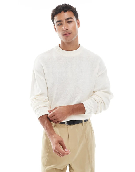  Jack & Jones Oversize Jumper In Cream White 