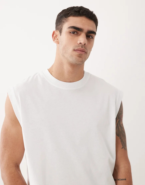  Jack & Jones Oversized Boxy Vest In White 