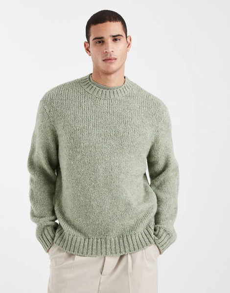  Jack & Jones Oversized Jumper In Sage Green 