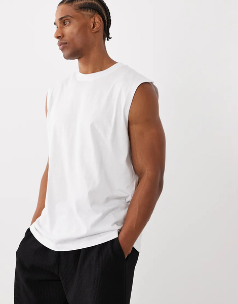  Jack & Jones Oversized Vest In White 