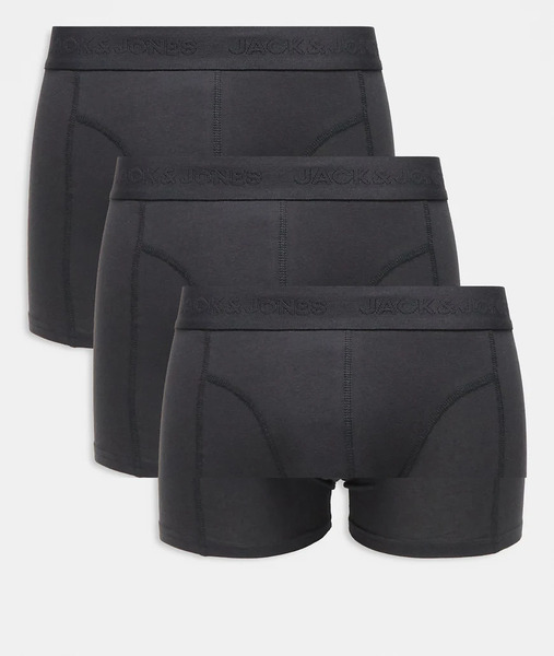  Jack & Jones 3 Pack Trunks In Black 