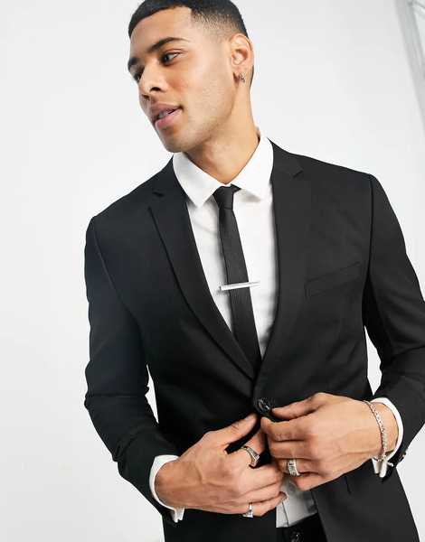  Jack & Jones Premium Slim Suit Jacket In Black 