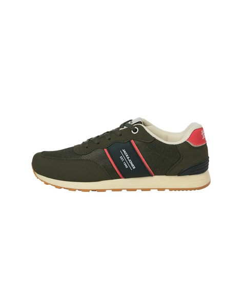  Jack & Jones Spirit Runner Trainer In Olive Green 