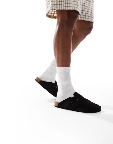  Jack & Jones Suede Clogs In Black 