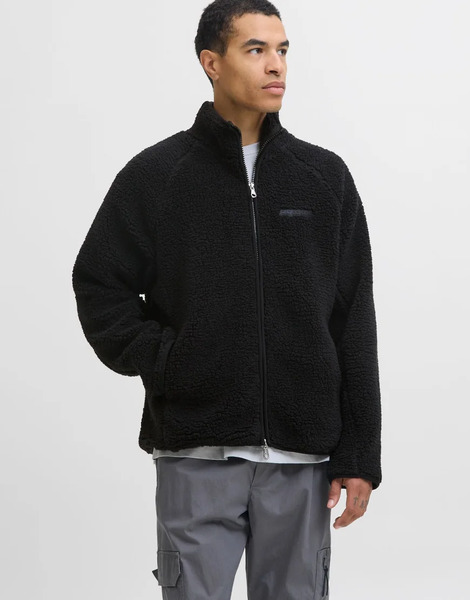  Jack & Jones Teddy Jacket In Black 