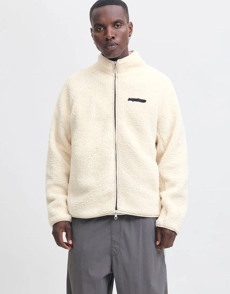  Jack & Jones Teddy Jacket In Moonbeam Grey 