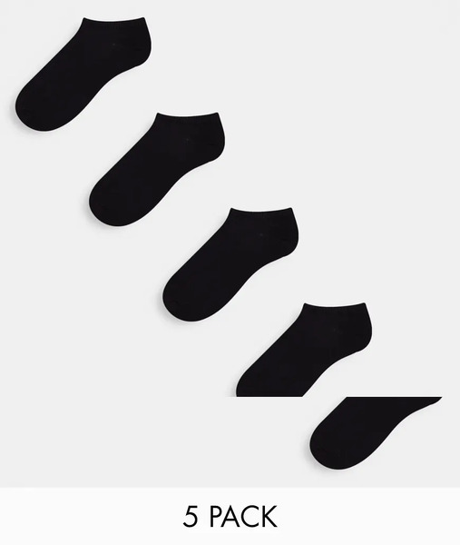  Jack & Jones Trainer Socks 5 Pack In Black 