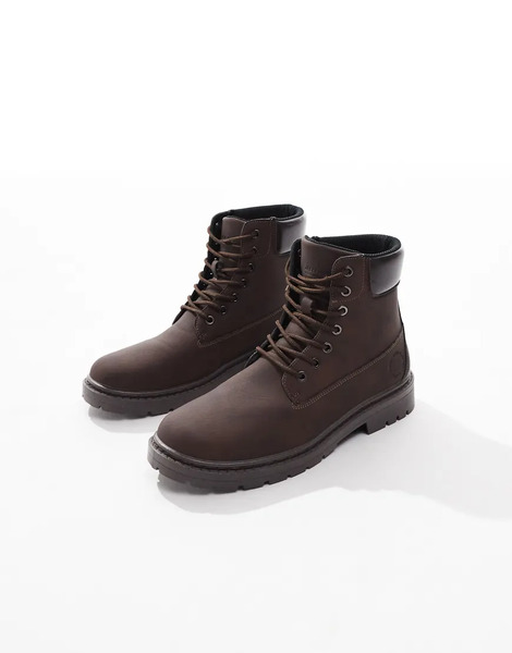  Jack & Jones Worker Boot In Brown 