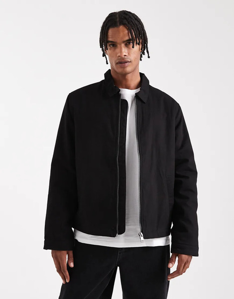  Jack & Jones Zip Harrington Jacket In Black 