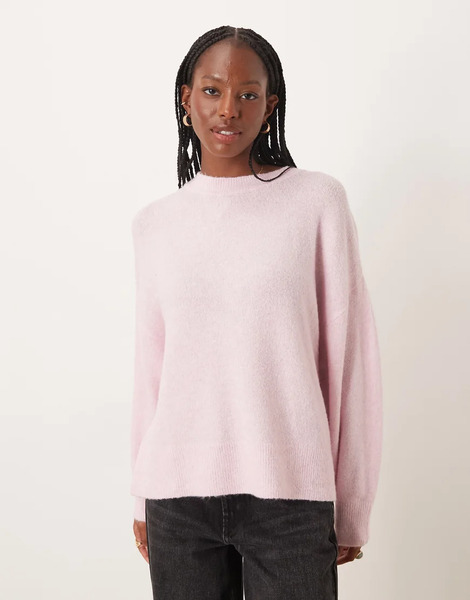  Jdy Drop Shoulder Knitted Jumper In Light Pink 