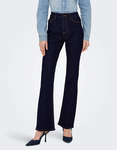  Jdy Flared Fit Jeans In Dark Blue Denim 