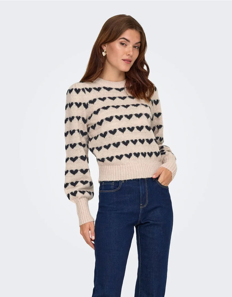  Jdy Knitted Pullover In Cement Grey 