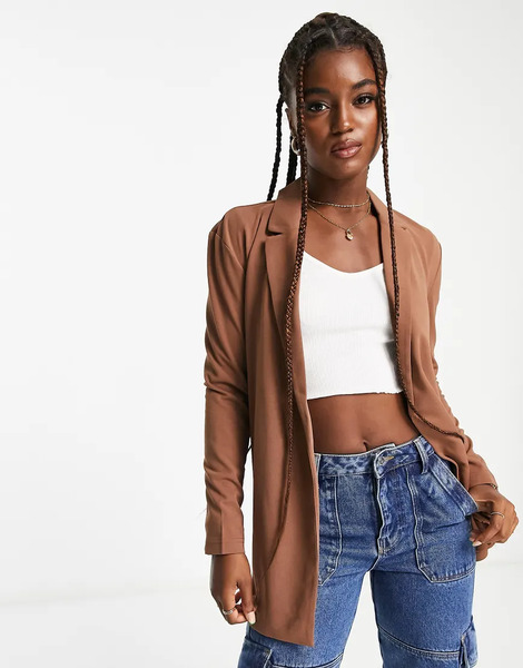  Jdy Lightweight Blazer In Brown 