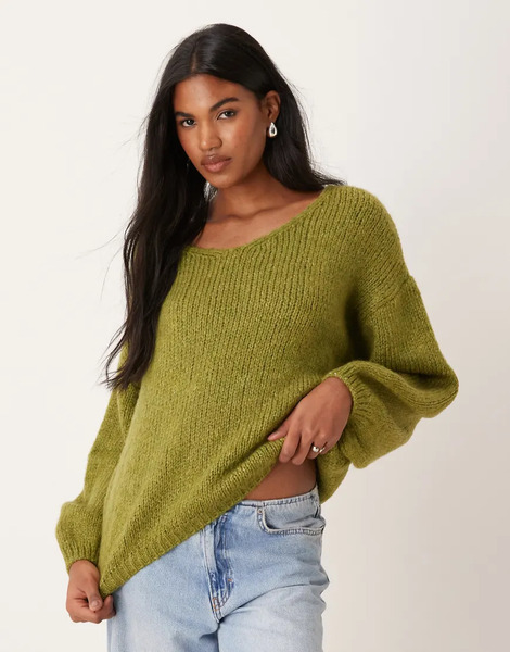  Jdy Reversible Pullover Knitted Jumper In Green 