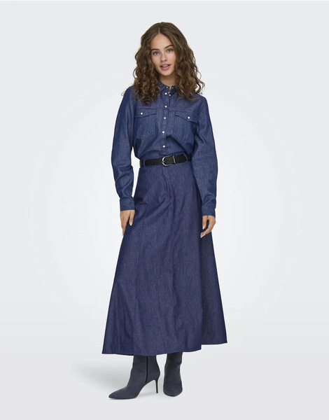  Jdy Shirt In Medium Blue Denim 