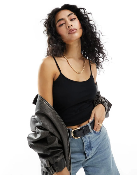  Jdy Strappy Tank Top In Black 