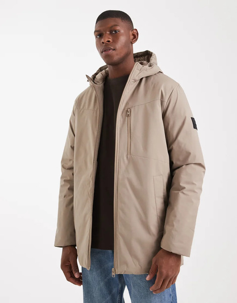  Jj Rebel Parka Jacket In Beige Neutral 