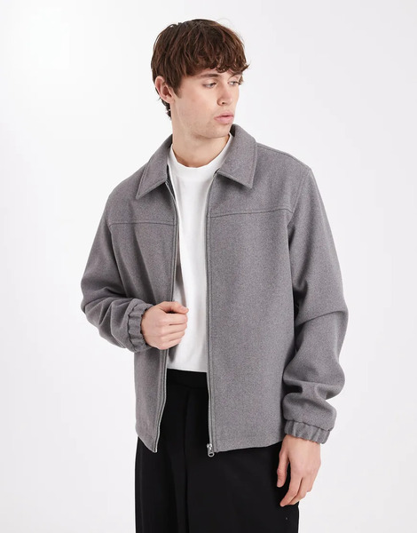  Jj Rebel Zip Brushed Jacket In Grey 