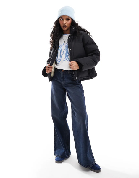  Jjxx Cropped Down Puffer In Black 