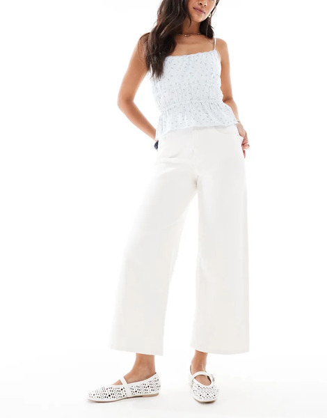  Jjxx Denim Culottes In White 