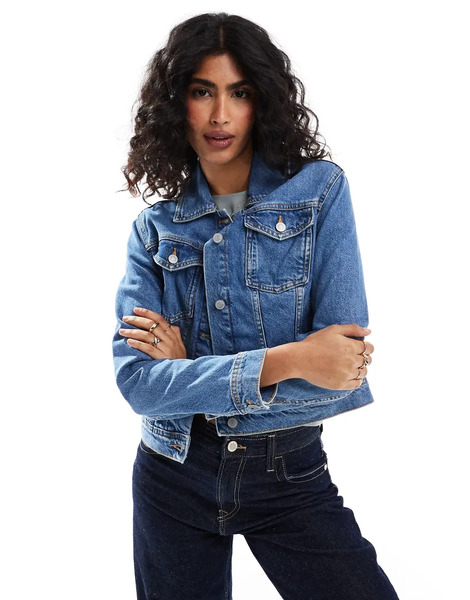  Jjxx Denim Jacket In Medium Blue 
