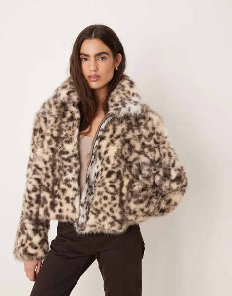  Jjxx Faux Fur Leopard Jacket In Multi 
