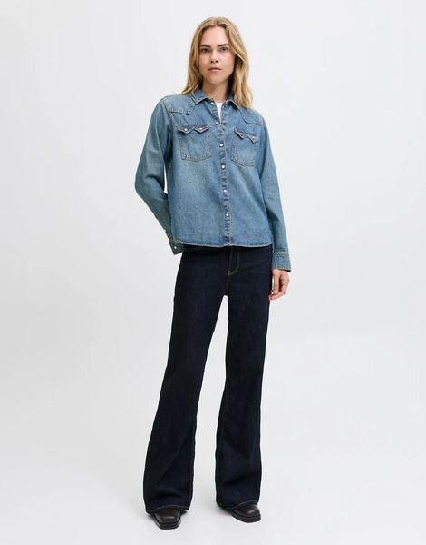  Jjxx Flared Fit Jeans In Dark Blue Denim 