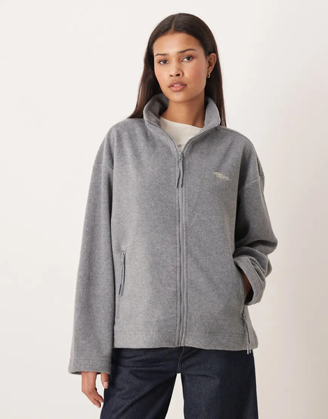  Jjxx Fleece Zip Jacket In Light Grey 